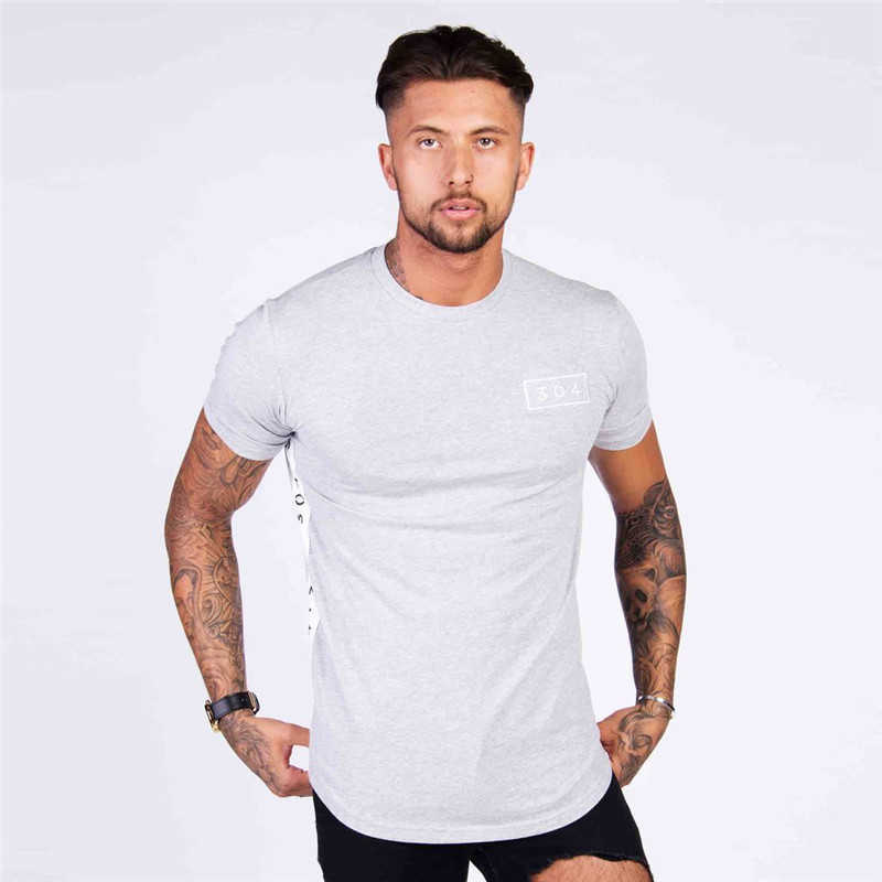 Yemeke Men's Short-Sleeve Printed Cotton T-Shirt For Fiess And Bodybuilding