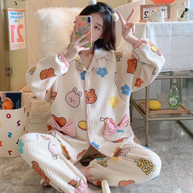 Men's Sleepwear Bear Pregnant Women's Confinement Breastfeeding Opening White Pajamas Coral Fleece Adjustable Elastic Band Thickened Homewea, Black;brown
Men's Sleepwear Bear Pregnant Women's Confinement Breastfeeding Opening White Pajamas Coral Fleece Adjustable Elastic Band Thickened Homewea, Black;brown