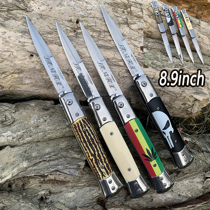 8.9in Automatic knife Hunting folding Knives ,440Steel ,Resin/Wood Handle ,Outdoor camping survival knifes EDC tool,with Nylon Sheath
8.9in Automatic knife Hunting folding Knives ,440Steel ,Resin/Wood Handle ,Outdoor camping survival knifes EDC tool,with Nylon Sheath