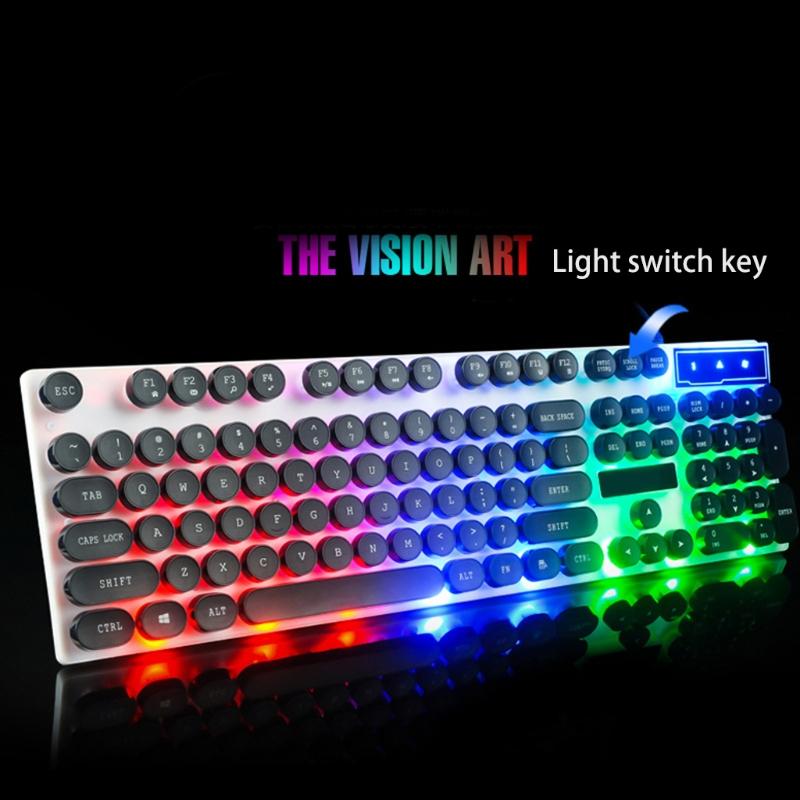 Keyboards USB Wired Gaming Keyboard With Color Lights Waterproof Punk For Games And Work 104 Keys
Keyboards USB Wired Gaming Keyboard With Color Lights Waterproof Punk For Games And Work 104 Keys