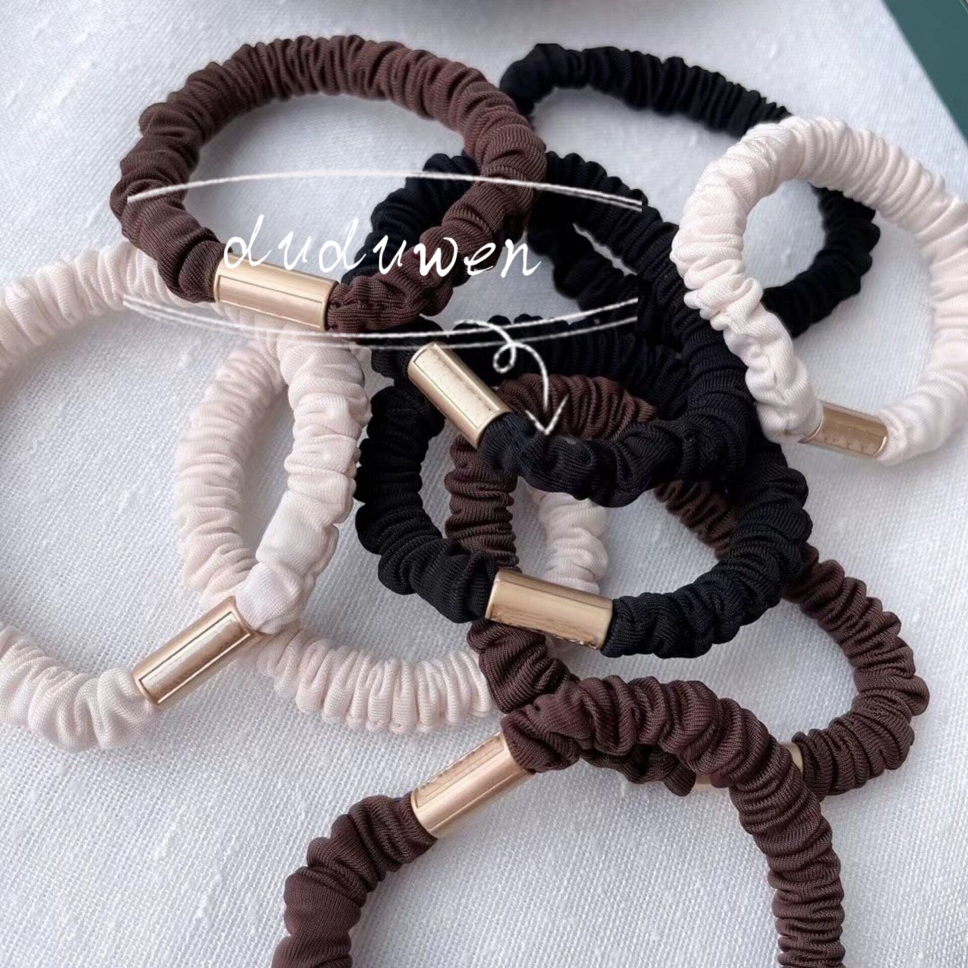 3 colors classical design Hairtie fashion Accessories C metal mark rubber bands letters Hair Rope party gift