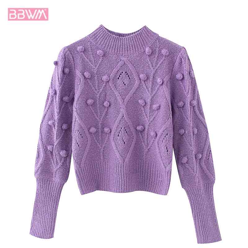 Versatile Women's Autumn Collection of Long Sleeves Round Neck Warm Sweaters Female Temperamental Polka Dot Jumper 3 Color 210507