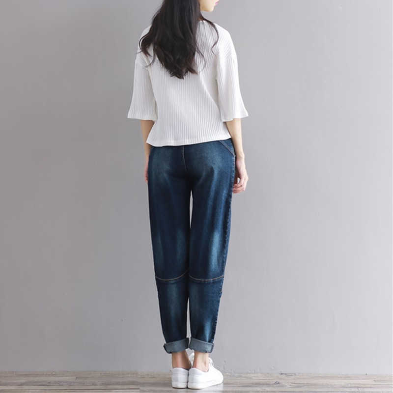 Boyfriend Jeans Harem Pants Women Trousers Casual Plus Size Loose Fit Vintage Denim High Waist Vaqueros 210922