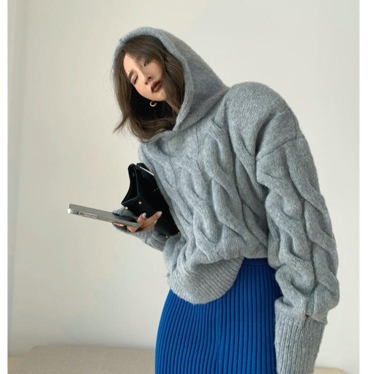 Women's Sweaters Twist Sweater Pullover Hooded Lazy Wind Loose Long Sleeve Autumn Winter Thickened Warm Top X311, Piece of black skirt
Women's Sweaters Twist Sweater Pullover Hooded Lazy Wind Loose Long Sleeve Autumn Winter Thickened Warm Top X311, Piece of black skirt