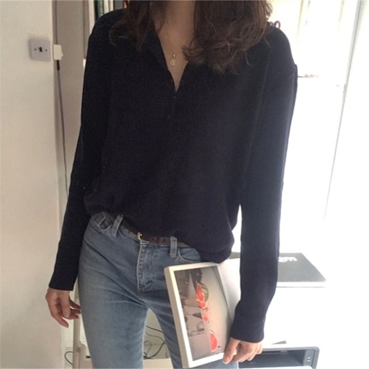 Colorfaith New Autumn Winter Women's Sweaters Pullover Knitted Split Buttons Minimalist Solid Elegant Ladies Jumpers SW785 210413