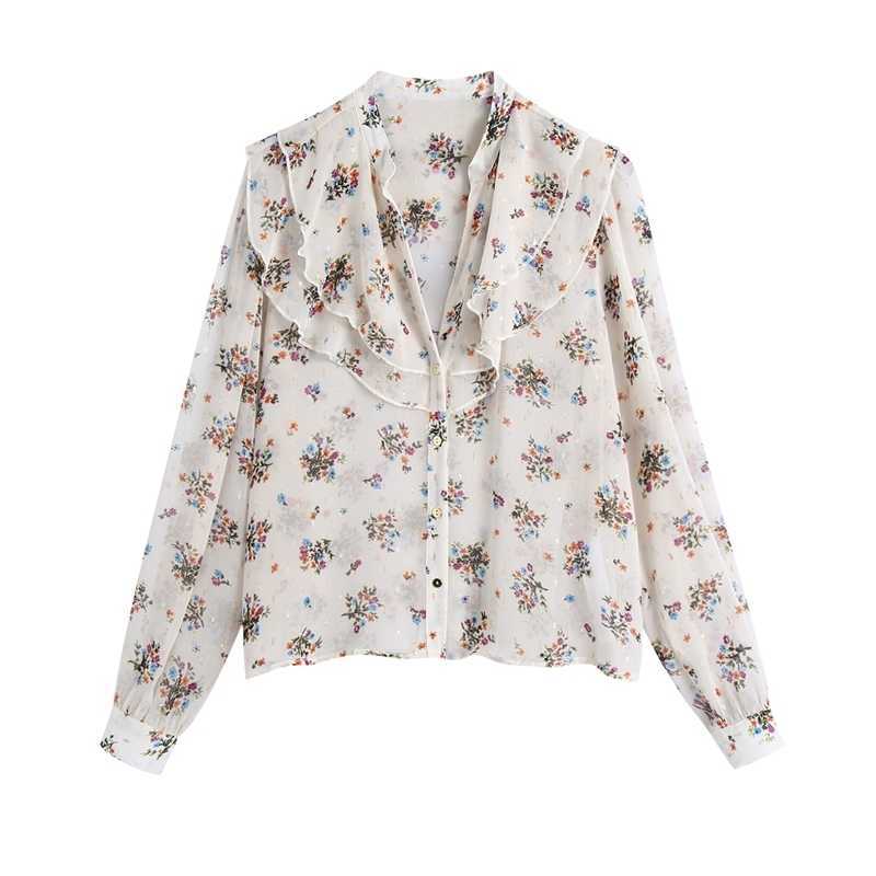 Spring Chiffon Floral Blouse Cascading Ruffles V neck Puff Sleeve Casual Street Style Female Tops Ladies Shirts 210525, Beige
Spring Chiffon Floral Blouse Cascading Ruffles V neck Puff Sleeve Casual Street Style Female Tops Ladies Shirts 210525, Beige