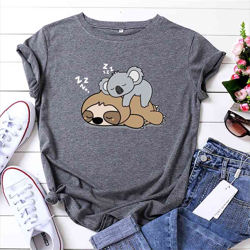 Koala Sloth Printed T-shirt Women Cute Graphic tees Friends Funny T Shirt Short Sleeve Summer Streetwear Cotton T-Shirts 210708, Army green
Koala Sloth Printed T-shirt Women Cute Graphic tees Friends Funny T Shirt Short Sleeve Summer Streetwear Cotton T-Shirts 210708, Army green