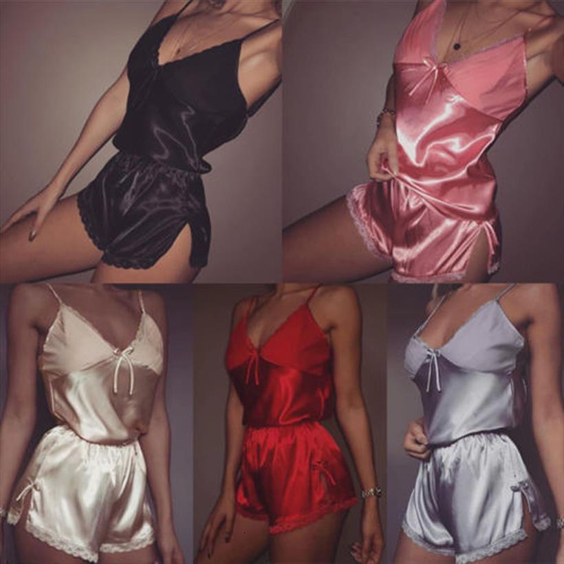 pajamas sets lingerie women sleepwear lace crop shorts satin nightwear female v neck sleeveless tracksuit, Black;red
pajamas sets lingerie women sleepwear lace crop shorts satin nightwear female v neck sleeveless tracksuit, Black;red