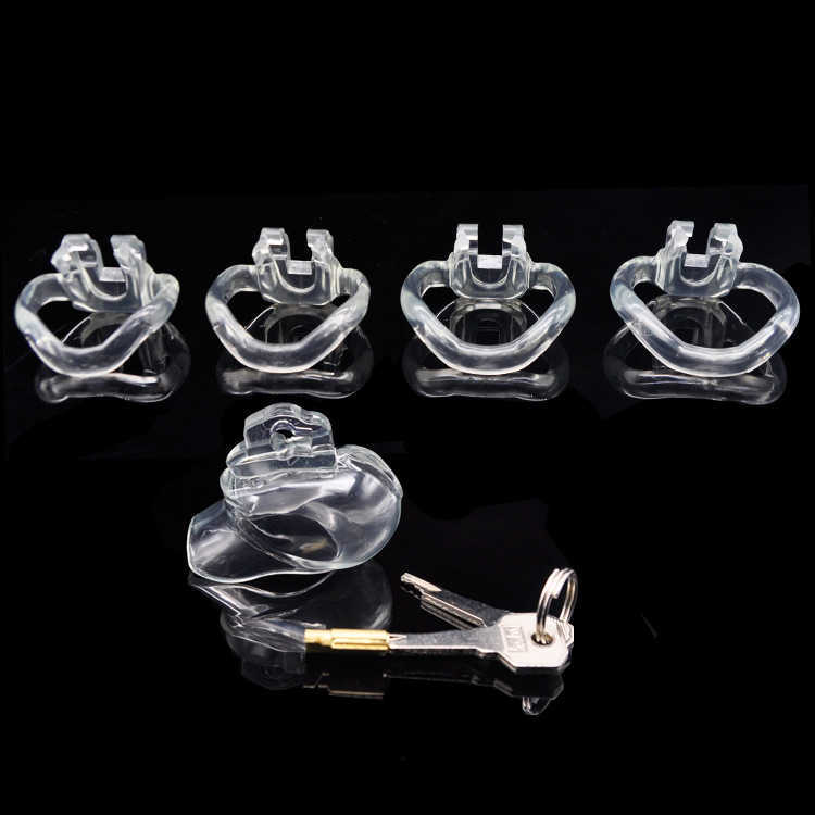 The Nub of HT V3 Male Resin Chastity Device,Cock Cage with 4 Size Penis Ring,Cock Ring,Adult Game,Chastity Belt,A380-0 Y201118