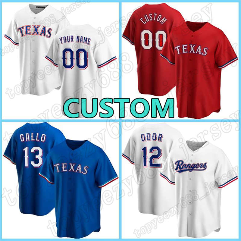 Texas Custom 13 Joey Gallo Rangers Baseball Jersey Elvis Andrus Nolan Ryan 7 Ivan Rodriguez 30 Nomar Mazara Jackie Robinson Adrian Beltre, Blue;black
Texas Custom 13 Joey Gallo Rangers Baseball Jersey Elvis Andrus Nolan Ryan 7 Ivan Rodriguez 30 Nomar Mazara Jackie Robinson Adrian Beltre, Blue;black