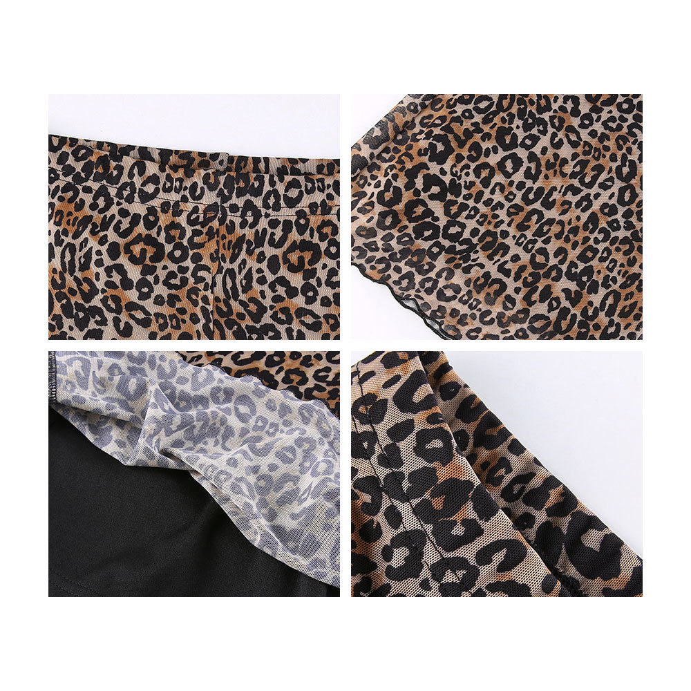 ocoo Jolee Women Spring Autumn Print Elastic High Waist Leopard Casual Vintage Flare Pants Skinny Party Club Trousers 210428