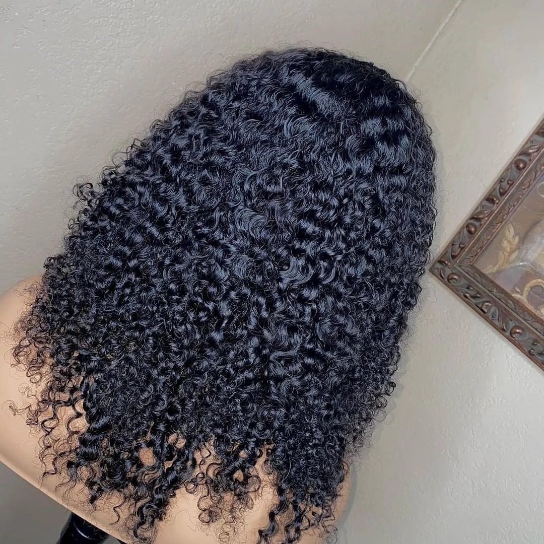 Curly Lace Front Wigs For Women Kinky Curl Brazilian Human Hair 13X4 Short Bob Synthetic Frontal Wig