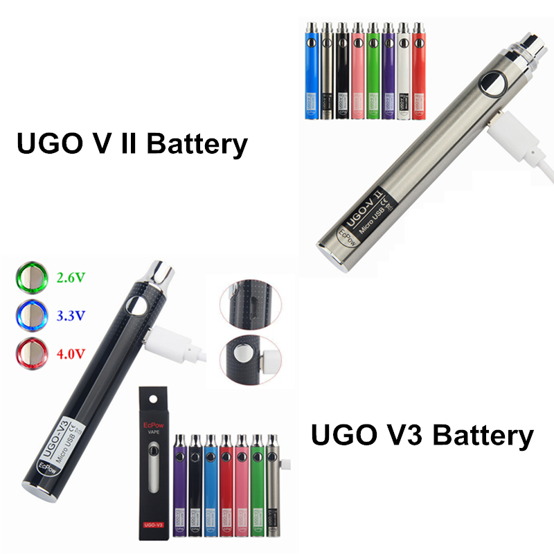 MOQ 10Pcs EcPow UGO V2 V3 III Vape Battery 650mAh 900mAh 510 Thread Preheat VV Batteries EVOD EGO Micro USB Charger Vaporizer Original
MOQ 10Pcs EcPow UGO V2 V3 III Vape Battery 650mAh 900mAh 510 Thread Preheat VV Batteries EVOD EGO Micro USB Charger Vaporizer Original