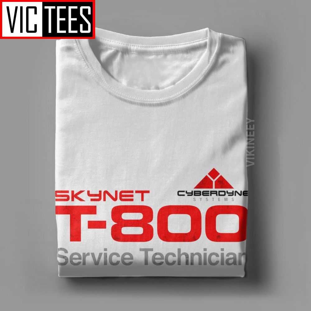 T-800 Technician T Shirt Men Cotton Novelty Tshirt Crewneck Terminator Cyberdyne Cyborg Camisas Hombre Wholesale 210629