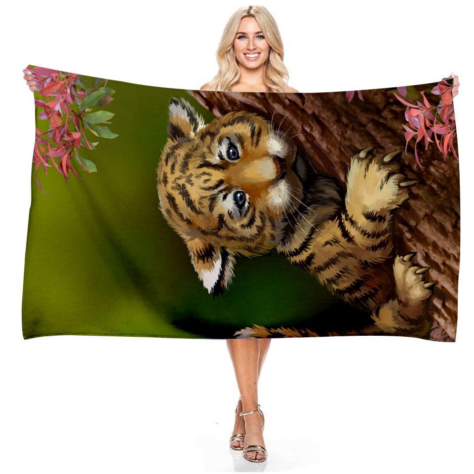 Animal Tiger Bear Panda Beach Towel 3D Digital Printing Rectangular Bath Towels Microfiber Towel4863902