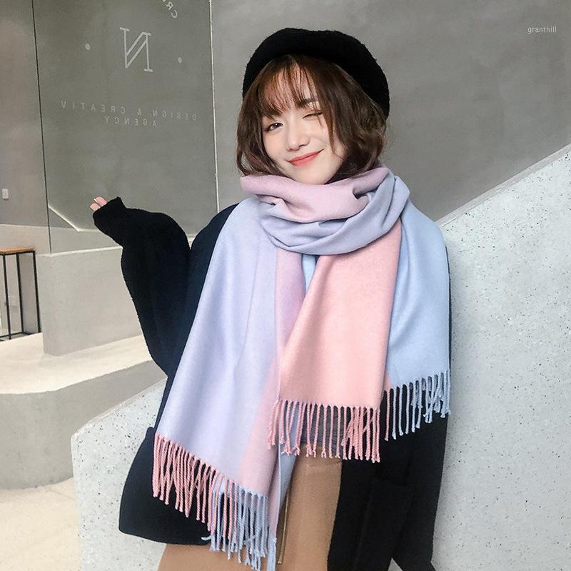 Scarves Autumn And Winter Color Scarf Female Korean Students Thickened Solid Double-sided Cashmere Shawl Neck, Blue;gray
Scarves Autumn And Winter Color Scarf Female Korean Students Thickened Solid Double-sided Cashmere Shawl Neck, Blue;gray