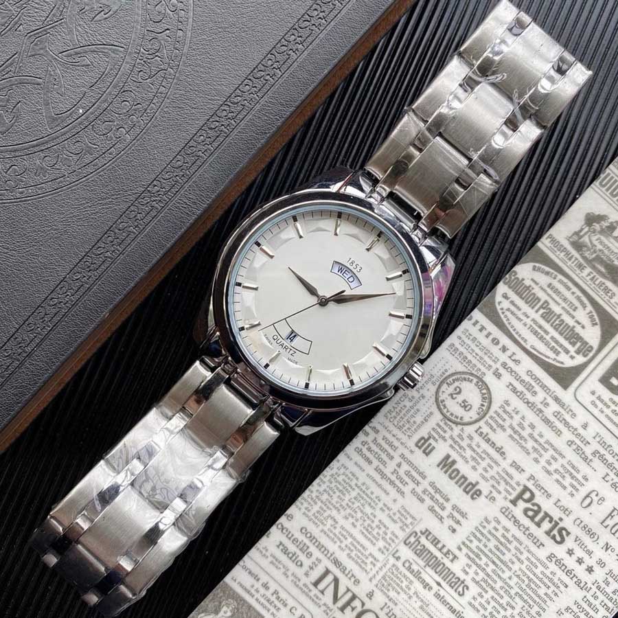TOP Brand Wrist Watch Men Classic style steel band Week Calendar Quartz Watches 1853 TT64, Slivery;brown
TOP Brand Wrist Watch Men Classic style steel band Week Calendar Quartz Watches 1853 TT64, Slivery;brown