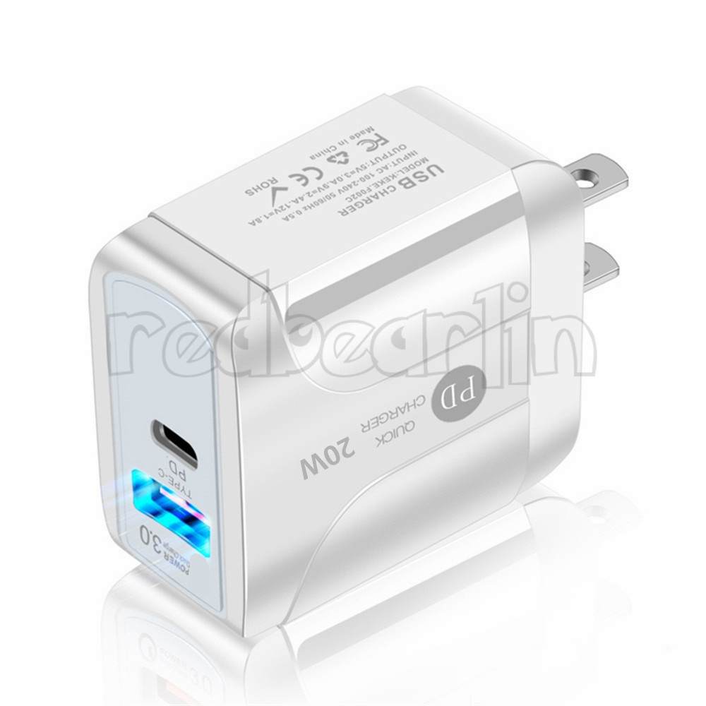 18W 20W 25W TYPE C PD charger Dual Ports Quick Charge Eu US UK Ac Home Travel Wall Chargers For IPhone 12 13 14 15 Samsung xiaomi