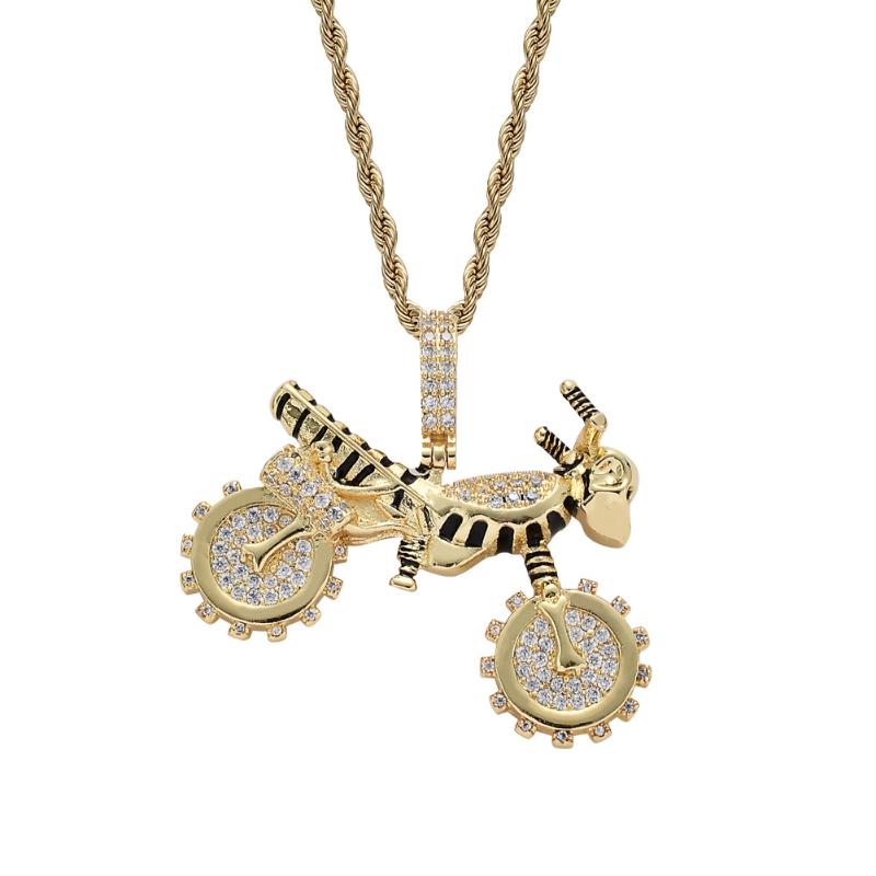 Pendant Necklaces Iced Out Chain 18K Gold Plated Bling CZ Simulated Diamond Double-sided Stereo Motorcycle Men's Hip Hop Necklace Jewelry
Pendant Necklaces Iced Out Chain 18K Gold Plated Bling CZ Simulated Diamond Double-sided Stereo Motorcycle Men's Hip Hop Necklace Jewelry