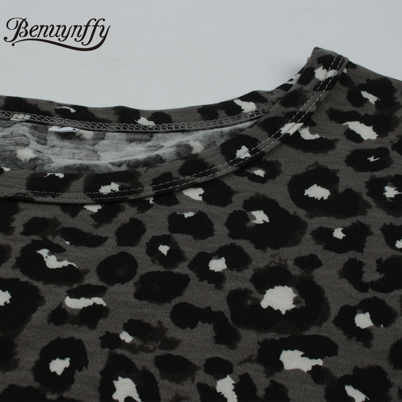 Autumn Winter Women Frill Trim Leopard Print Dress Loose O-Neck Long Sleeve Casual Fashion A-Line Mini Dresses 210510