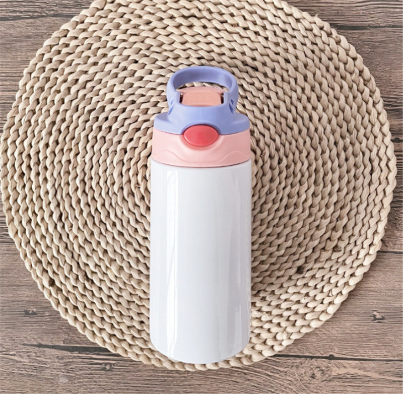 12oz Sippy Cup 350ml sublimation Children Water Bottle with straw lid Portable Stainless Steel Drinking tumbler for kids Free shipping