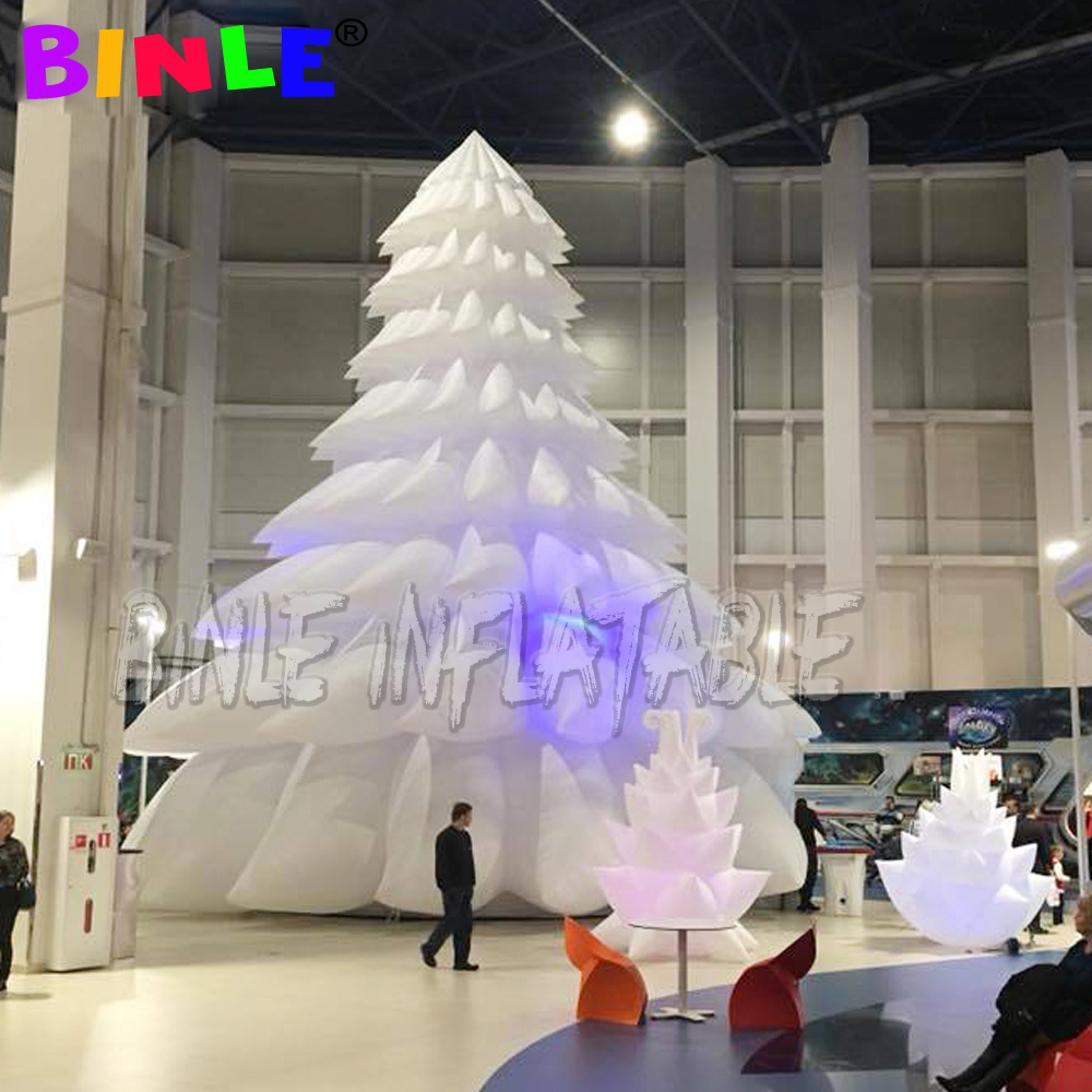 Giant Artificial Purple Inflatable Christmas Tree With Ornament Balls And Stars For Lawn Yard/Mall Decoration