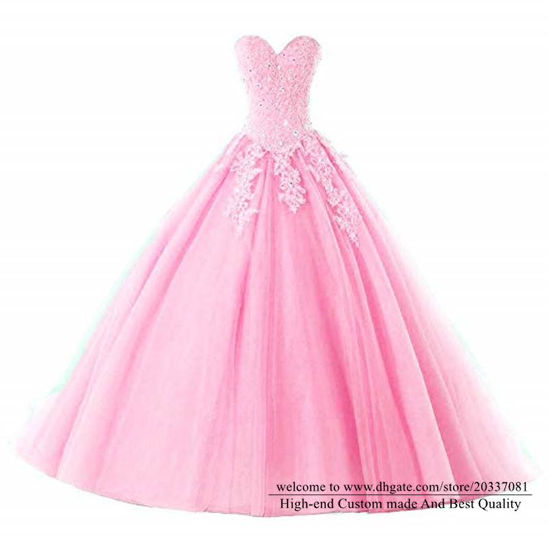 Quinceanera Dresses 2021 Sexy Sequins Crystal Princess Sweetheart Appliques Party Prom Formal Ball Gown Lace Up Tulle Vestidos De 15 Anos Q24