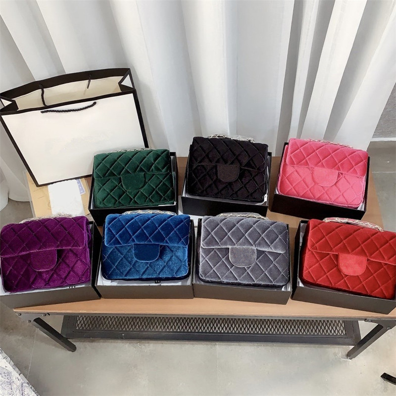 2021 Diamond Chain High-end Ladies Handbag Mini Flannel Women Bag 20cm