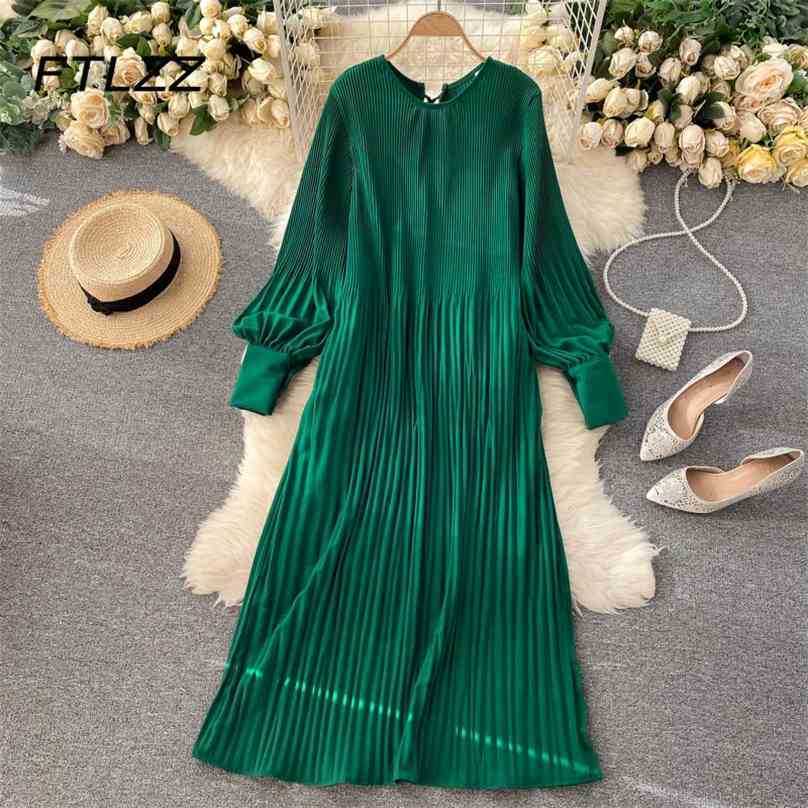 Spring Autumn Vintage Dress Women Fashion Puff Long Sleeve Elegant Pleated Dresses Ladies Loose O Neck Party Robe Vestidos 210525, Pink
Spring Autumn Vintage Dress Women Fashion Puff Long Sleeve Elegant Pleated Dresses Ladies Loose O Neck Party Robe Vestidos 210525, Pink