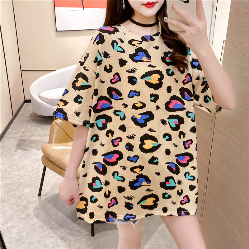 GCAROL Summer Women Cartoon Long T-shirt Oversized Letters Graffiti Multi-Printed Cute Stretch Streetwear Tees Plus Size XL 210406