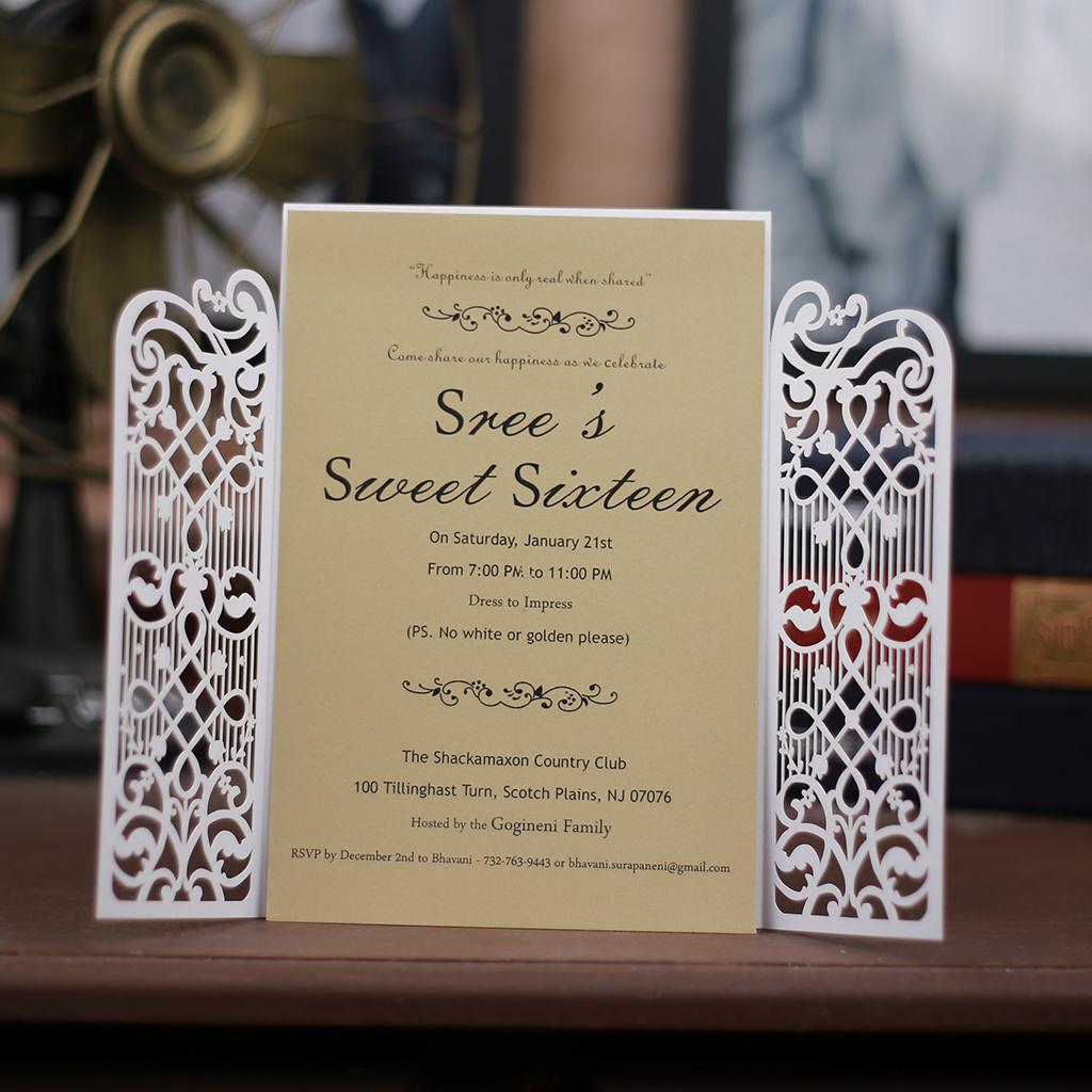 2021 Laser Cut Wedding Invitations OEM in 41 Colors Customized Hollow With Folded Gates Personalized Wedding Invitation Cards