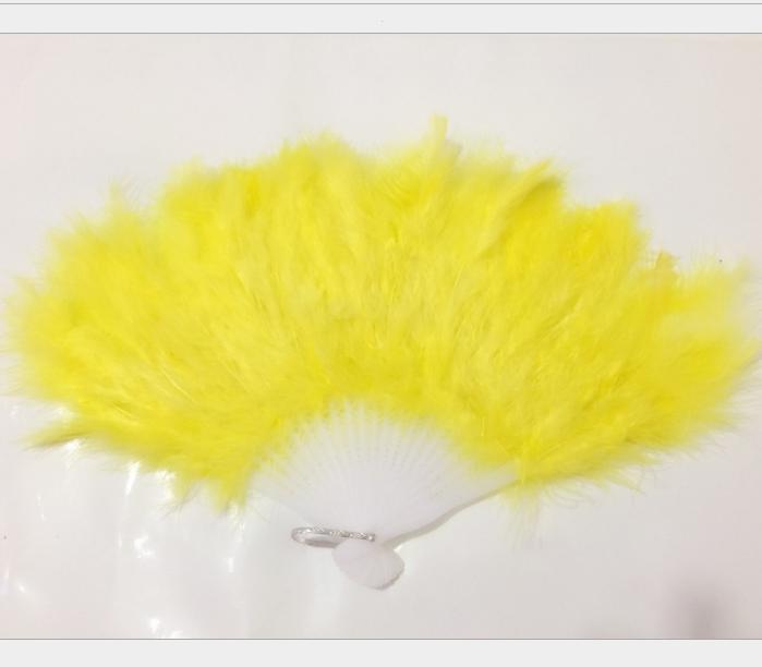 2021 Colorful Feather Fans Wedding Showgirl Dance Folding Hand Feather Fan (Bridal Accessories