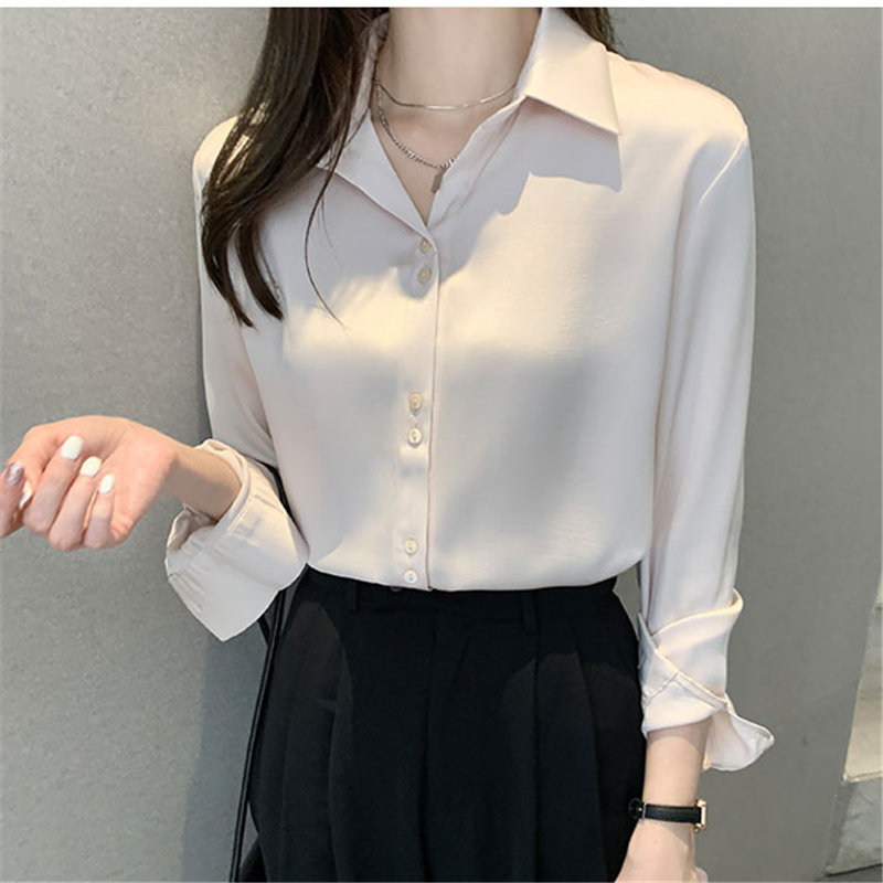 Apricot Stylish Tops Women Loose Elegant Sweet Gentle Office Lady Feminine Chic Blouses Minimalist Shirts 210421