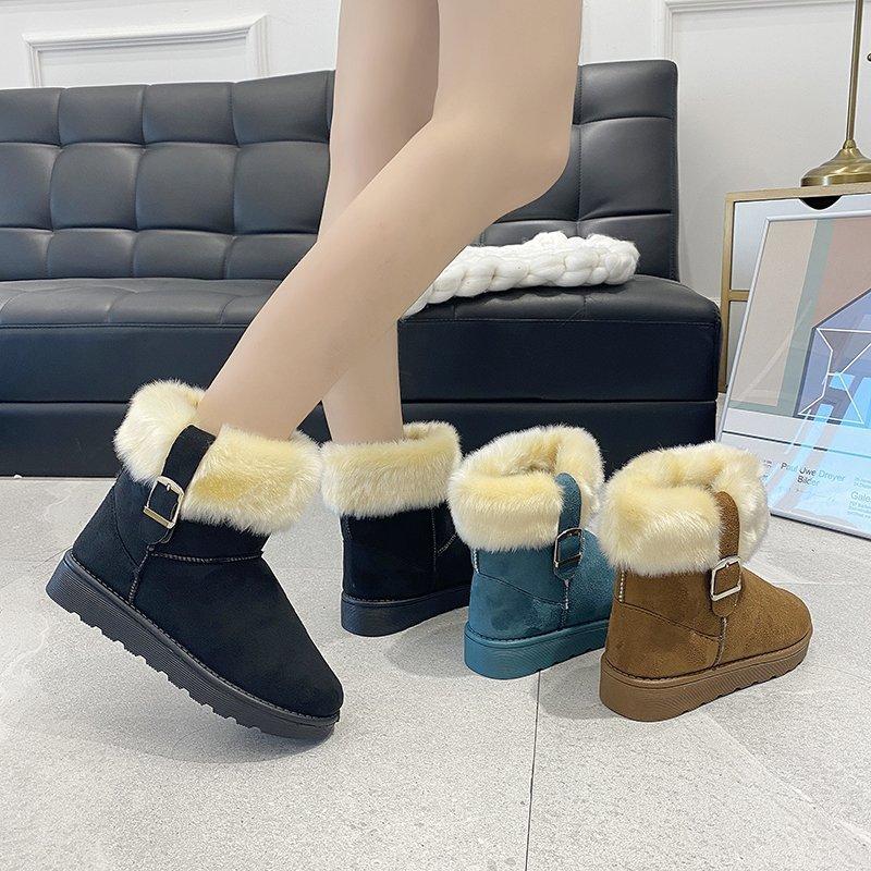 Boots Snow For Ladies Warm Women Fur Plush Buckle Female Non Slip Casual Flock Ankle Short Woman Botas Mujer Winter, Black
Boots Snow For Ladies Warm Women Fur Plush Buckle Female Non Slip Casual Flock Ankle Short Woman Botas Mujer Winter, Black