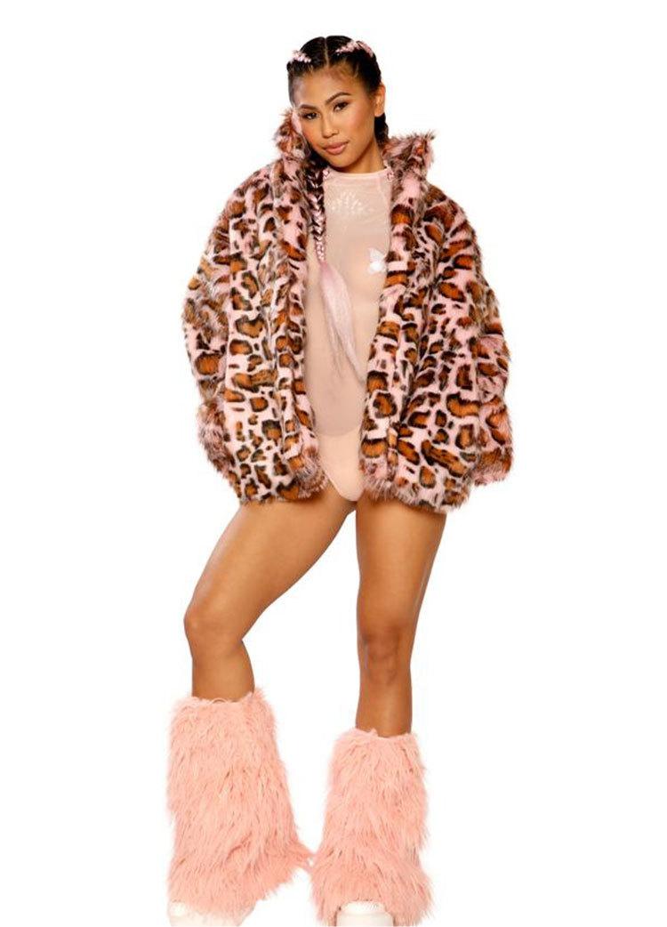 Women's Fur & Faux Leopard Print Coat European And American Fashion Slim Ladies, Black
Women's Fur & Faux Leopard Print Coat European And American Fashion Slim Ladies, Black