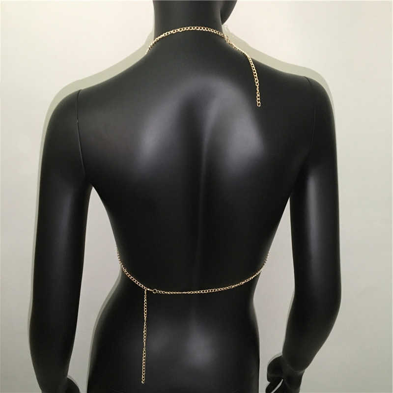 Bling Silver Gold Rhinestones Halter Bra Crop Top Women Sexy Backless Deep V Neck See Through Summer Beach Tank Tops 210607