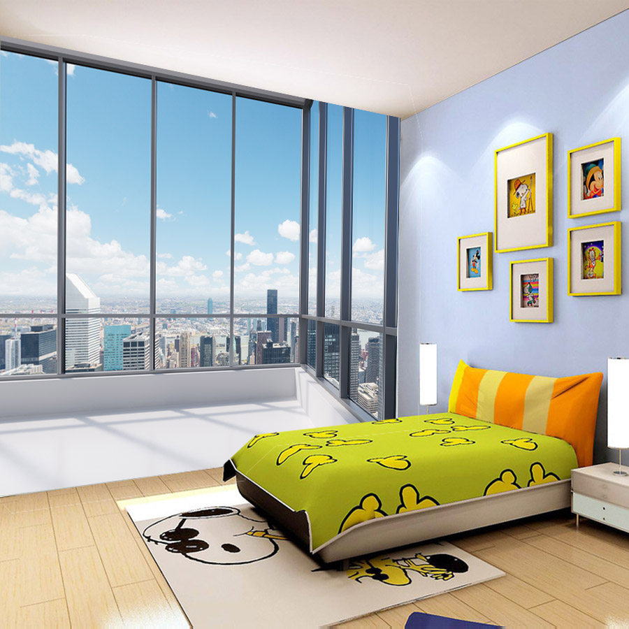 3d Large Custom Office Window Building View Wallpapers 3 d Wal Papler Wallpaper Mural Roll for Living Room Home Decor