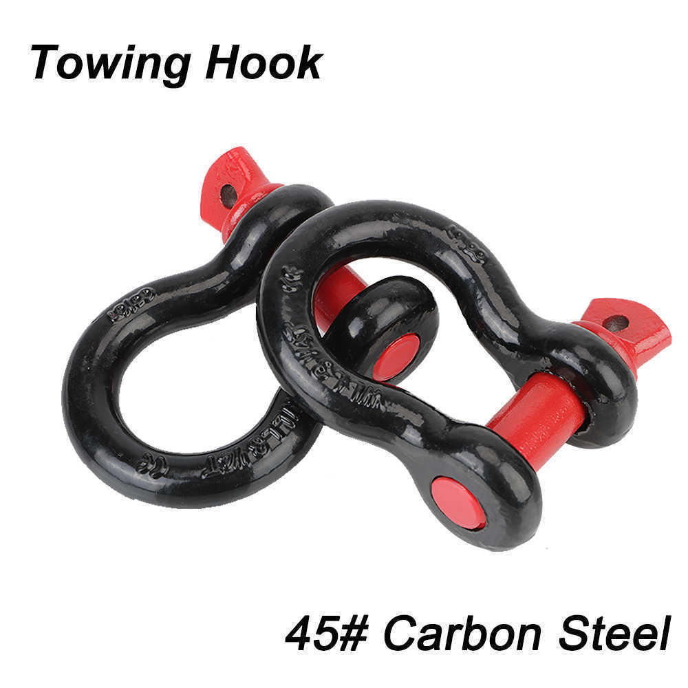 Heavy 2pcs Duty Car Tow Hook D Ring Shackle Vault 12T 19.5T For Off Road Trailer Car Emergency Recovery Towing Rope Buckles