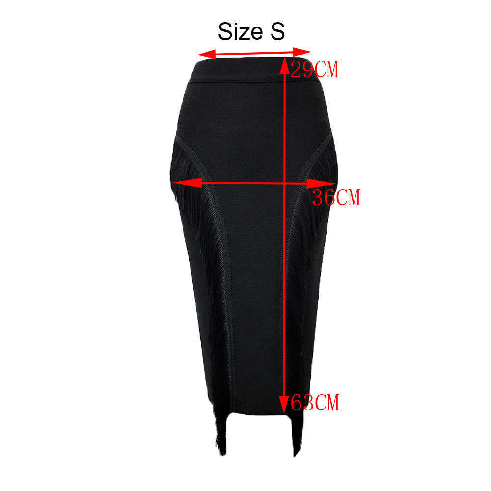 High Quality Women'S Waist Bodycon Skirt Office Ladies Tassel Elegant Fashion Pencil Bandage 210527