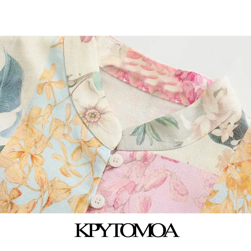 Women Chic Fashion With Belt Floral Print Linen Mini Dress O Neck Long Sleeve Female Dresses Vestidos 210420