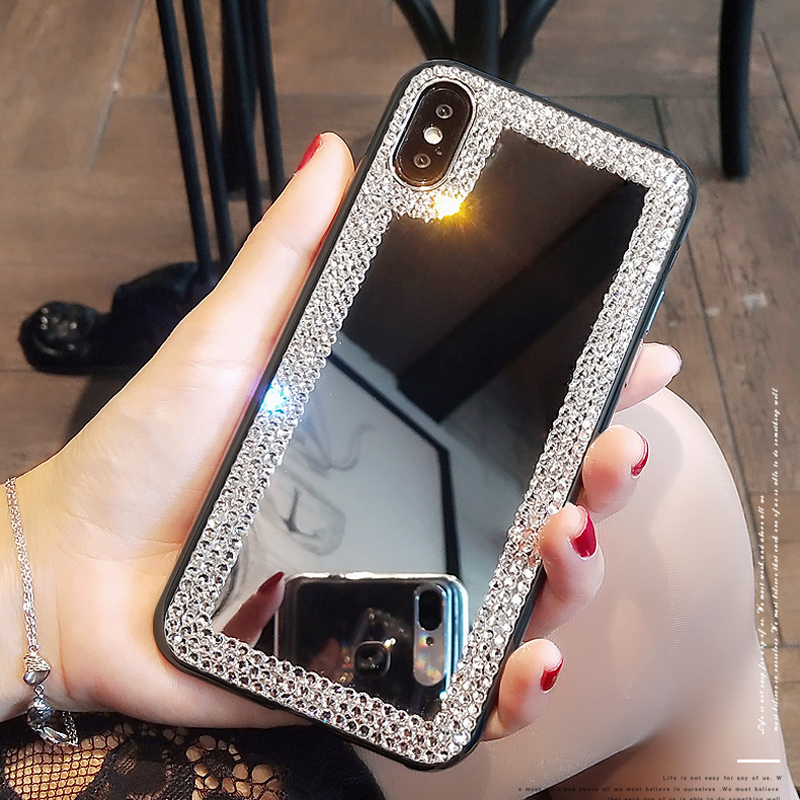 3D Acrylic Mirror Rhinestone Case for iPhone 11 Pro Max Diamond Bling Cover coque for iPhone Xs Max XR X 7/8 Plus 6S/6 Plus SE2020 Cases, Solid color 
3D Acrylic Mirror Rhinestone Case for iPhone 11 Pro Max Diamond Bling Cover coque for iPhone Xs Max XR X 7/8 Plus 6S/6 Plus SE2020 Cases, Solid color