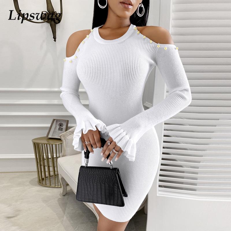 autumn solid long sleeve ribbed knit dress elegant o neck office lady bodycon mini dress women off shoulder beading party dresshigh quality, Black;gray
autumn solid long sleeve ribbed knit dress elegant o neck office lady bodycon mini dress women off shoulder beading party dresshigh quality, Black;gray