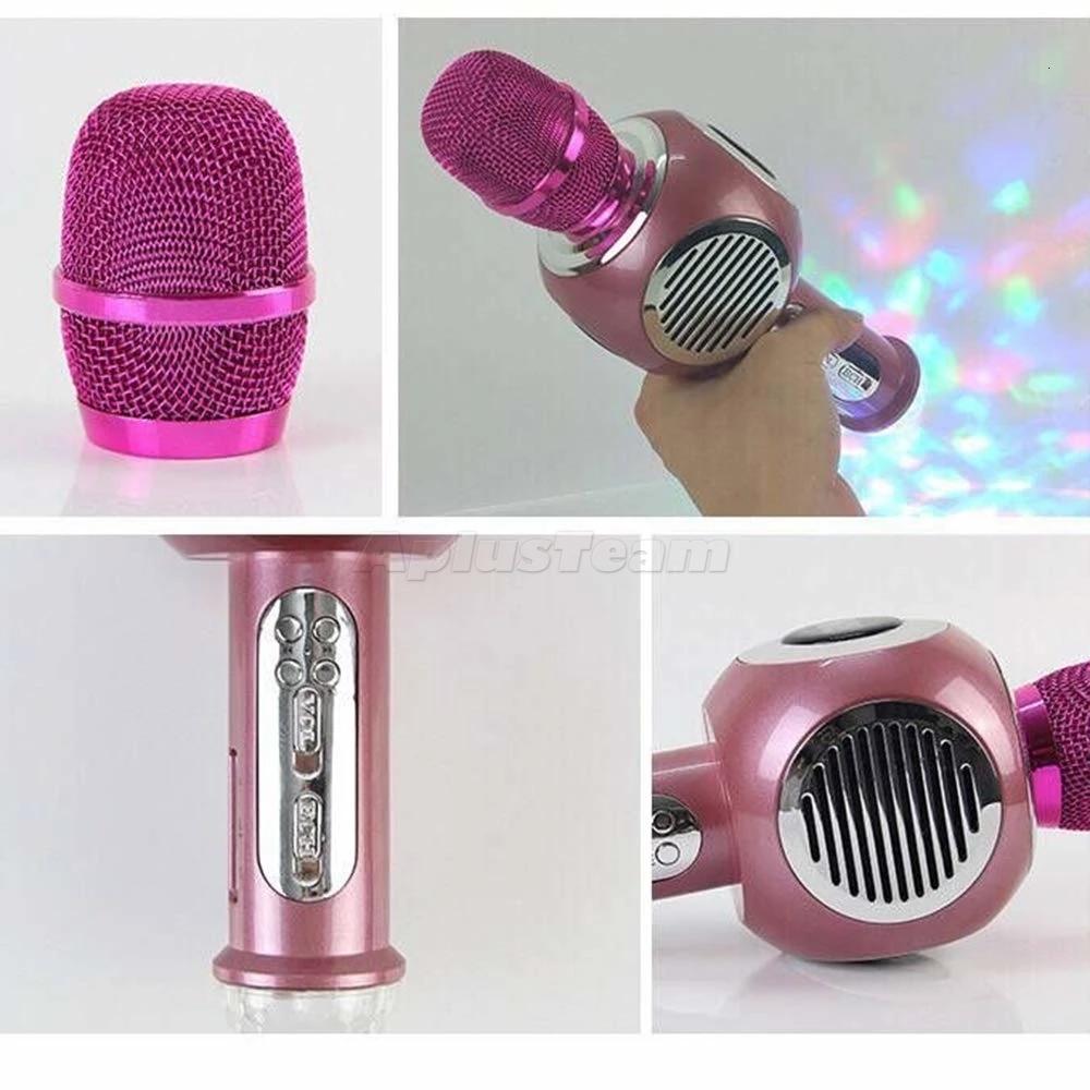 Wireless Karaoke Microphone M8 With LED Light Built-in Bluetooth Speaker Portable Handheld Phone Karaoke Microphone With Retail Box