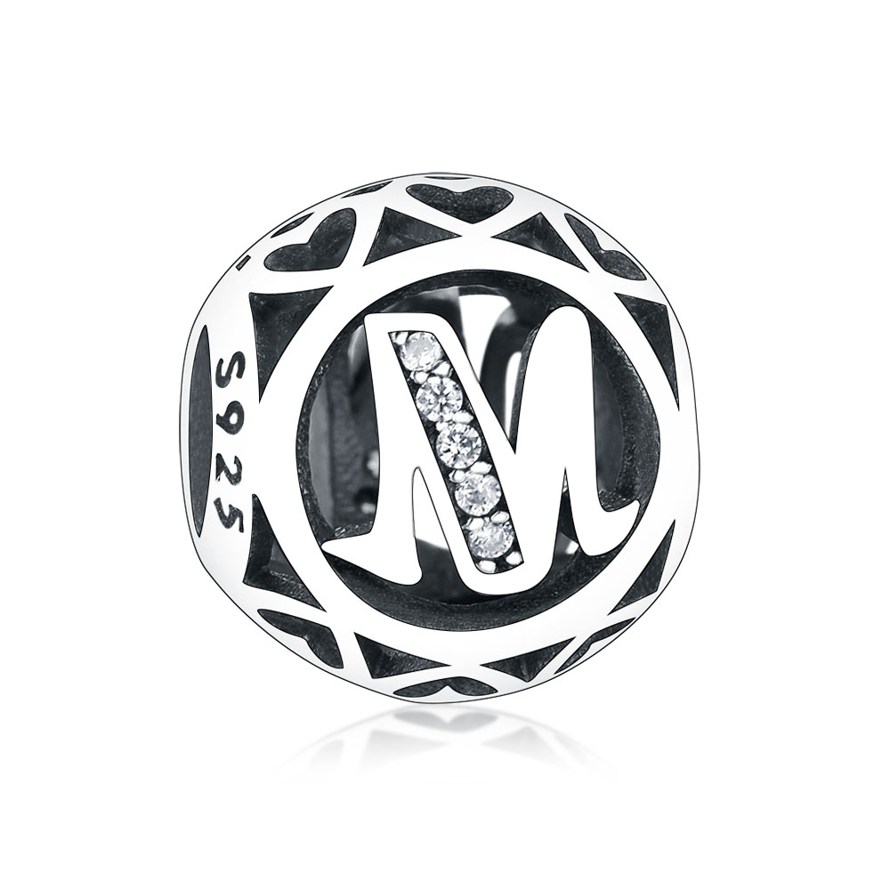 Fit Original Pandora Charm Bracelet 100% 925 Silver Initial Letter Alphabet Bead A-Z Jewelry Making Berloque Craft Christmas Kralen