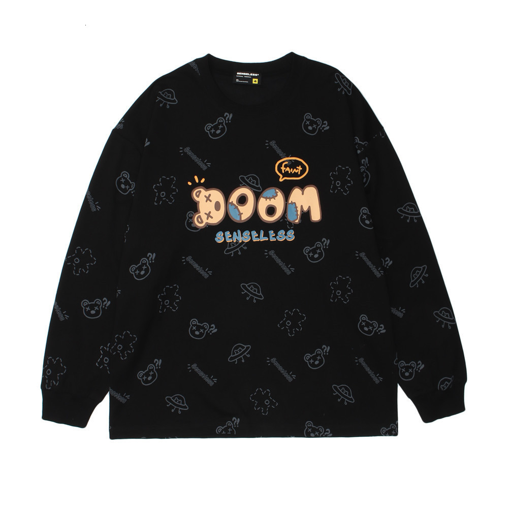 Sweatshirts Cartoon bear full print hoodless sweater mens dark black loose round neck long sleeve top fashion brand Pullover Hoodie, White
Sweatshirts Cartoon bear full print hoodless sweater mens dark black loose round neck long sleeve top fashion brand Pullover Hoodie, White