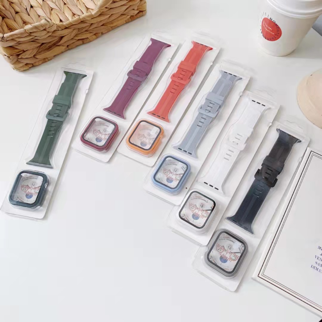 silicone Wristband for Apple Watch Strap SE 6 Band 44mm 40mm Tempered Glass Screen Protector
silicone Wristband for Apple Watch Strap SE 6 Band 44mm 40mm Tempered Glass Screen Protector