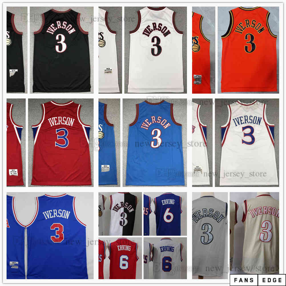 Retro 1997-98 Mitchell and Ness Allen Basketball 3 Iverson Jersey Stitched Julius 6 Erving Jerseys Shorts Red Blue White Black Vintage
Retro 1997-98 Mitchell and Ness Allen Basketball 3 Iverson Jersey Stitched Julius 6 Erving Jerseys Shorts Red Blue White Black Vintage