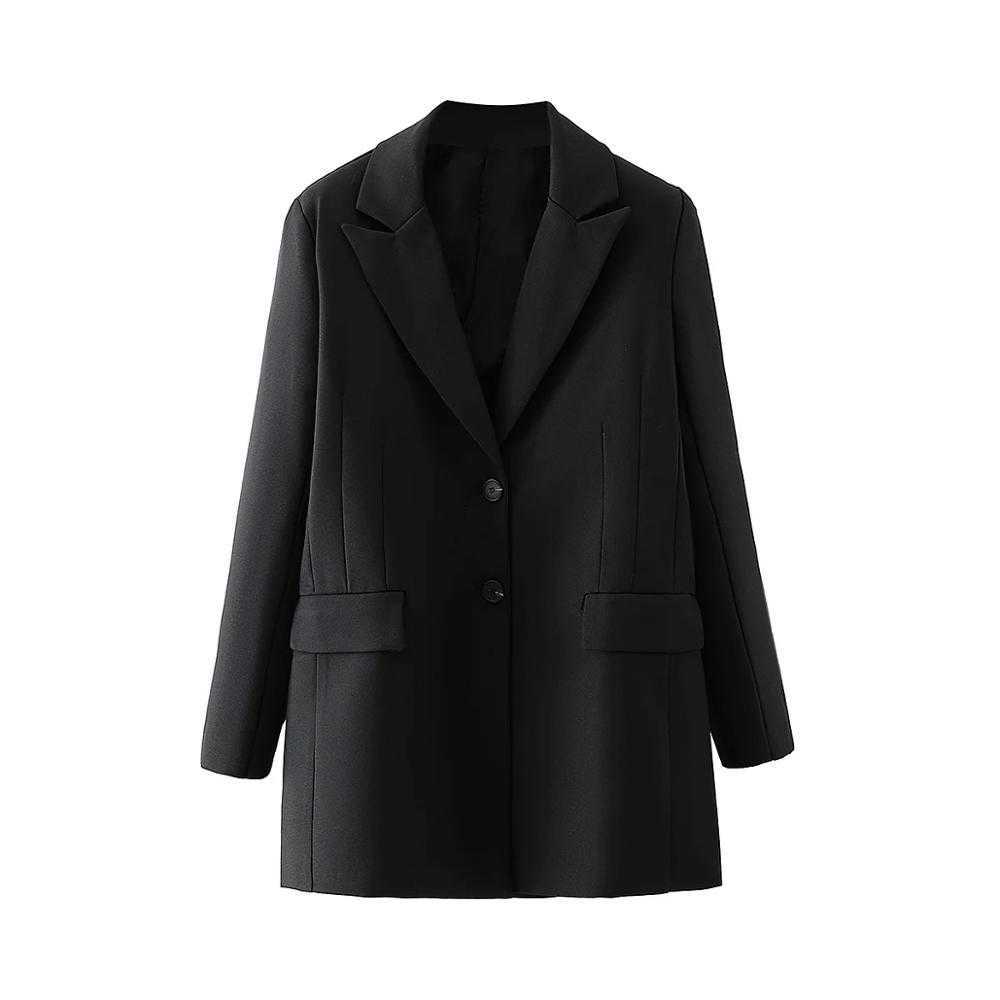 XITIMEAO Women Fashion Office Wear Waistless Suit Blazer Coat Vintage Long Sleeve Pockets Female Suit Skirt Chic Tops 210602
