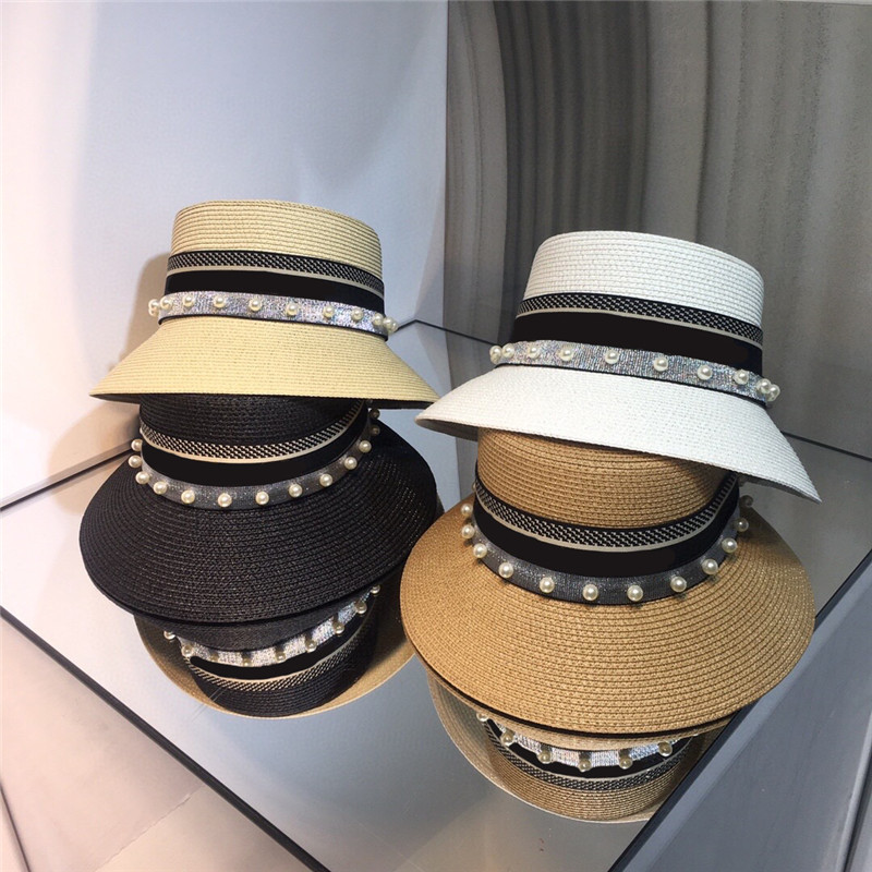 Luxury Pearl Straw Hats Letter Wide Brim Hat Women Summer Sun Caps Sunshade Bucket Cap, Black
Luxury Pearl Straw Hats Letter Wide Brim Hat Women Summer Sun Caps Sunshade Bucket Cap, Black