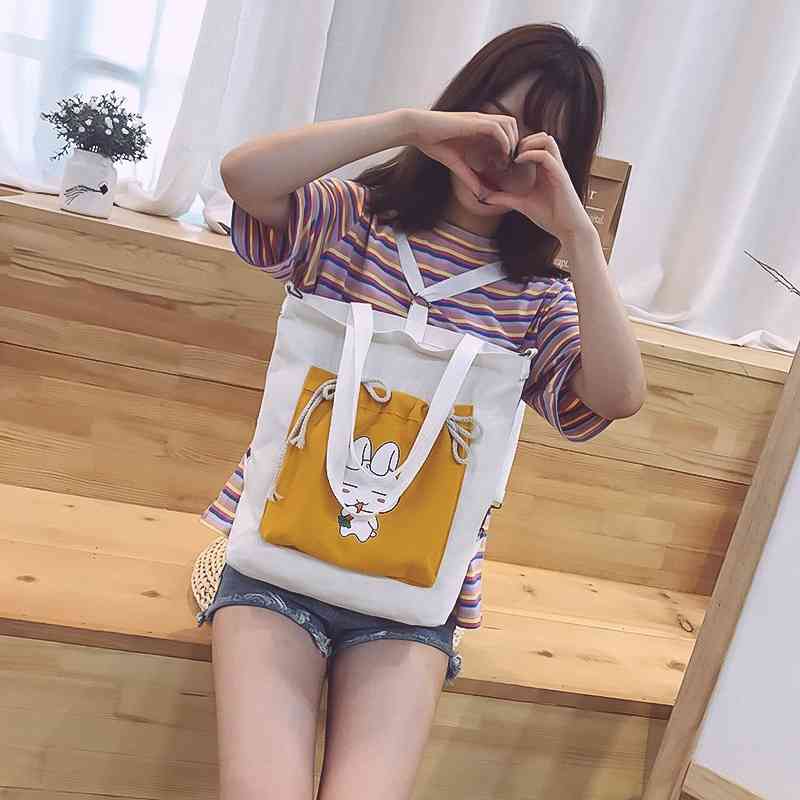 Women's Messenger Bag women's 2019 new fashion Korean cartoon student large capacity one shoulder ins canvas bag, White wan
Women's Messenger Bag women's 2019 new fashion Korean cartoon student large capacity one shoulder ins canvas bag, White wan
